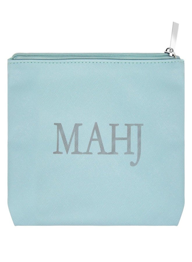 CYUXING Mahjong Card Holder, Mahjong Accessories Storage Bag Blue Card Pack Supplies, Ideal Gift for Friends Protective Cover Case with Zipper Storage Supplies Easy to Carry - Image 1