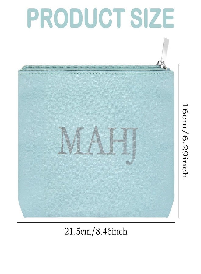 CYUXING Mahjong Card Holder, Mahjong Accessories Storage Bag Blue Card Pack Supplies, Ideal Gift for Friends Protective Cover Case with Zipper Storage Supplies Easy to Carry - Image 2