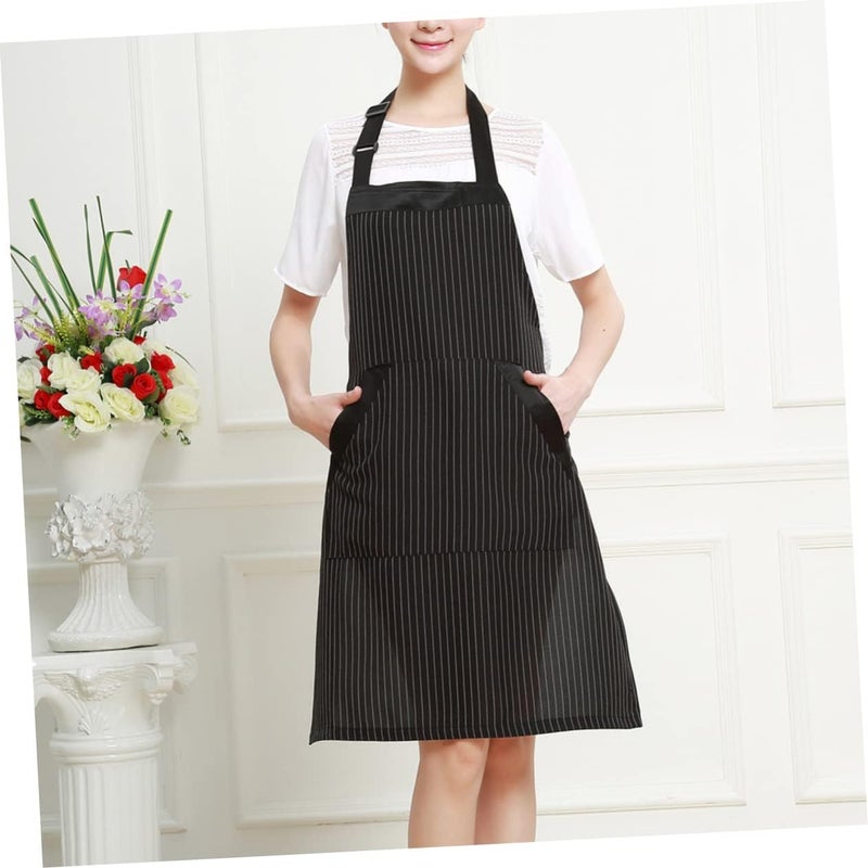 Adjustable Suspender Barber Apron for Hairdresser with Pockets Sleeveless Protective Working Clothes for Hairstylists and Salon Use Unisex Utility Apron for Barbershop and Service - Image 1