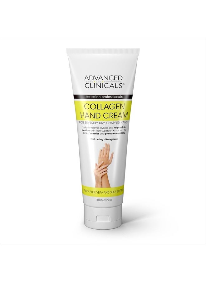 Advanced Clinicals Collagen Hand & Body Cream Skin Care Moisturizer Lotion For Dry Cracked Skin. Soothing & Hydrating Lotion W/Aloe Vera, Green Tea, & Shea Butter, Large 8 Fl Oz - Image 4