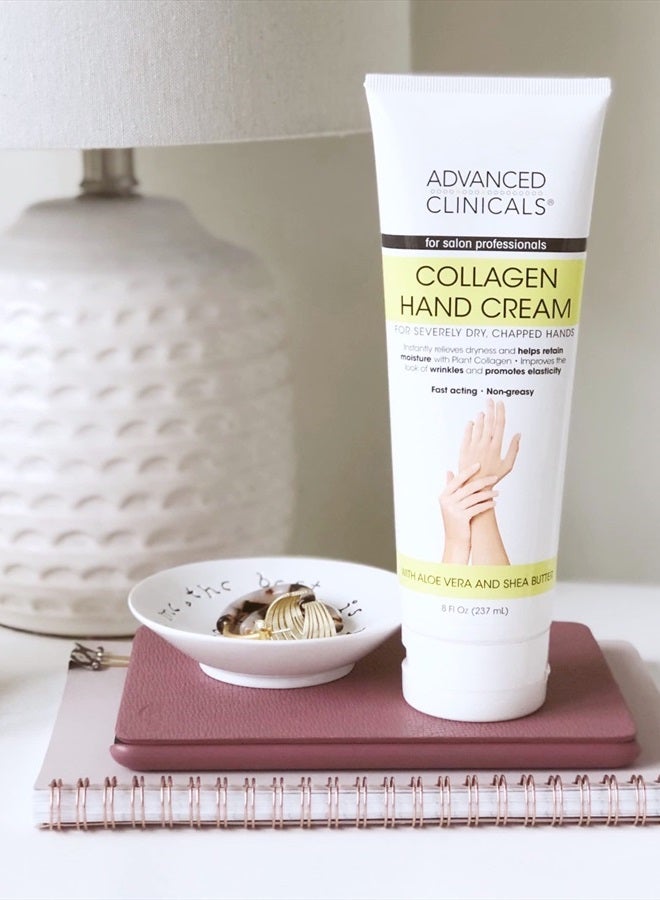 Advanced Clinicals Collagen Hand & Body Cream Skin Care Moisturizer Lotion For Dry Cracked Skin. Soothing & Hydrating Lotion W/Aloe Vera, Green Tea, & Shea Butter, Large 8 Fl Oz - Image 5