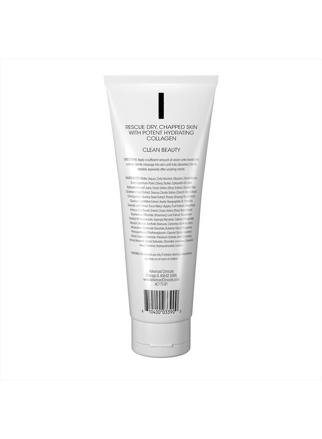 Advanced Clinicals Collagen Hand & Body Cream Skin Care Moisturizer Lotion For Dry Cracked Skin. Soothing & Hydrating Lotion W/Aloe Vera, Green Tea, & Shea Butter, Large 8 Fl Oz - Image 5