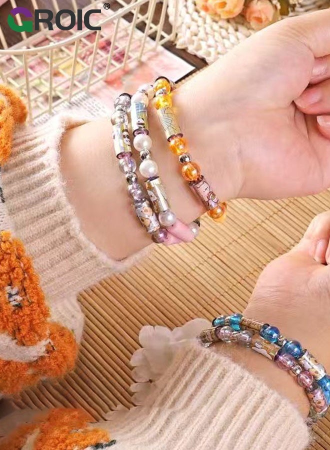 GROIC Wearable & Shareable Sticker Bracelet, Includes 2 Pcs Sticker Bracelet, 2 Mystery Reveal Sticki Rolls, 8 Stickers Rolls, DIY Bracelet Friendship Bracelet Toys for kids - Image 5