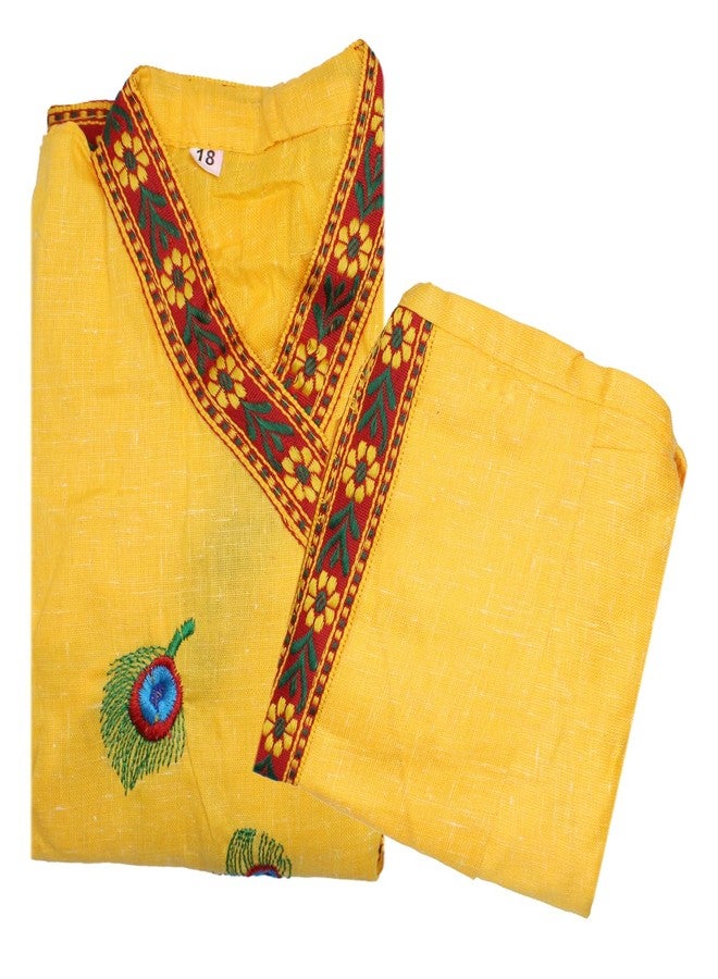KYNA Krishna Ji Dress Ethnic Wear Costume For Janmashtami Festive And Traditional Party Celebration Bal Gopal Dhoti Kurta Set- Pack Of 1 (Size No.16 (6 Months- 1 Year)) - Image 3