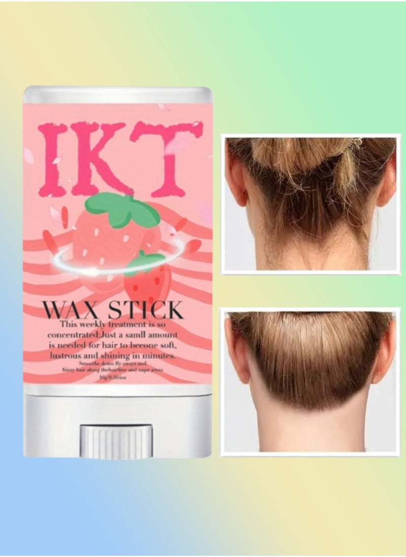 IKT Hair Wax Stick Hair Finishing Stick Anti Frizz Hair Flyaway Wax Tamer Edge Brush Hair Mascara Flyaway Hair Stick Moisturizing and Shine Enhancing Mini Hair Finishing Gel 16g  - Image 1