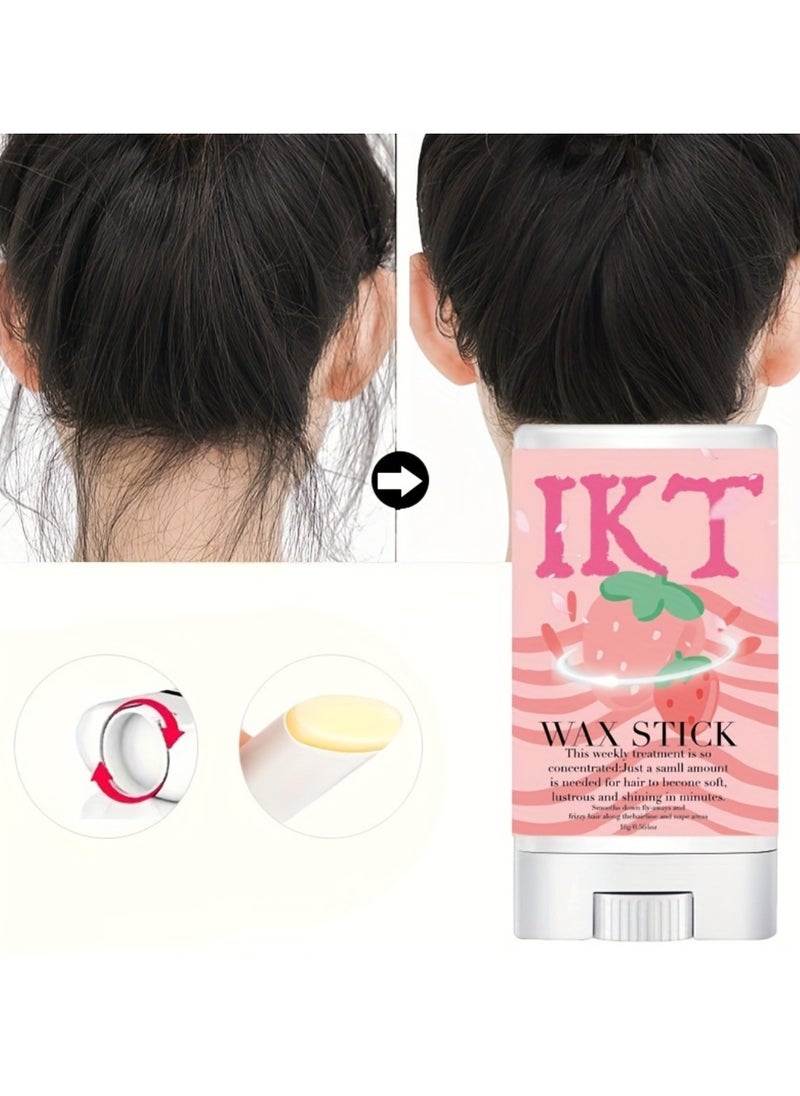 IKT Hair Wax Stick Hair Finishing Stick Anti Frizz Hair Flyaway Wax Tamer Edge Brush Hair Mascara Flyaway Hair Stick Moisturizing and Shine Enhancing Mini Hair Finishing Gel 16g  - Image 2