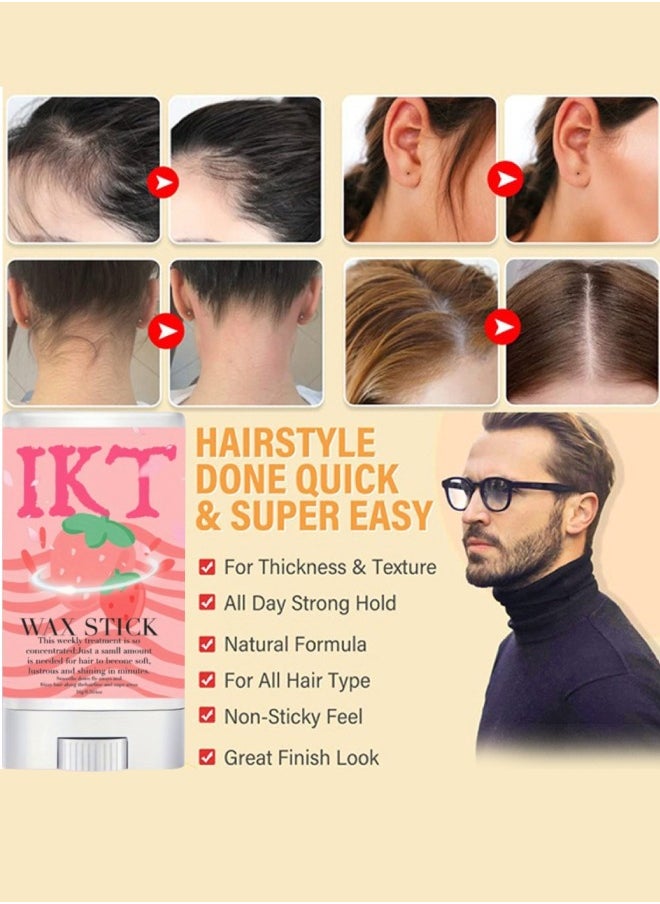 IKT Hair Wax Stick Hair Finishing Stick Anti Frizz Hair Flyaway Wax Tamer Edge Brush Hair Mascara Flyaway Hair Stick Moisturizing and Shine Enhancing Mini Hair Finishing Gel 16g  - Image 4