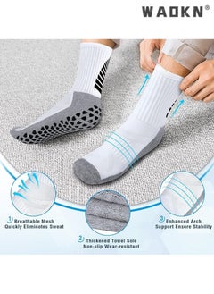 WAOKN 3 Pairs of Anti-Slip Breathable Sports Socks, Men's & Women's Anti-Blister Running Training Socks, Specialized for Basketball, Football, Walking, Hiking, Rugby, with Thickened Cushion and Enhanced Grip  - Image 3