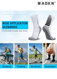 WAOKN 3 Pairs of Anti-Slip Breathable Sports Socks, Men's & Women's Anti-Blister Running Training Socks, Specialized for Basketball, Football, Walking, Hiking, Rugby, with Thickened Cushion and Enhanced Grip  - Image 5