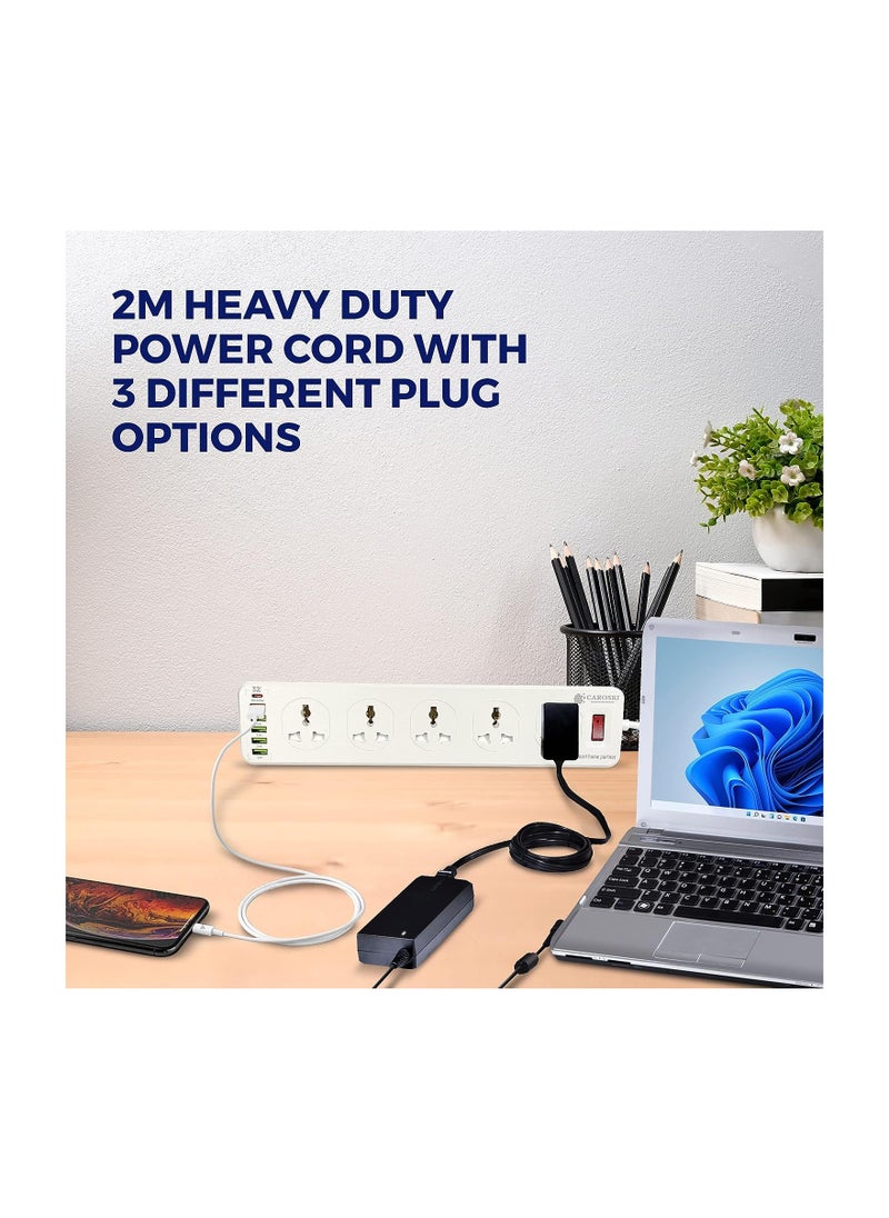 CAROSKI - Power Extension Cord with 10 Power Sockets and 6 USB ports - Smart Power Strip  Extension Plug with Surge Protector - Charging Socket with 2m long Extension Cord - Image 1
