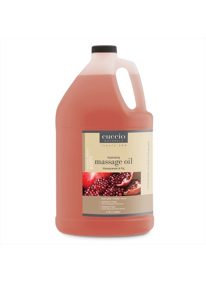 Naturale Massage Oil - Renewing, Moisturizing Body Oil For Massage Treatment - Leaves Skin Soft and Glowing - Paraben Free With Natural Ingredients - Pomegranate and Fig - 1 gallon
