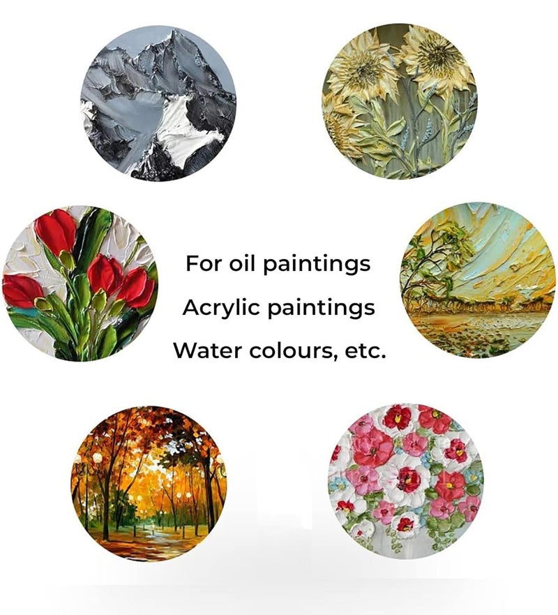 Brille Bee Stainless Steel Palette Knife Spatula for Oil Painting, Acrylic Mixing, Canvas, Cake Icing, Face Painting, Thin and Flexible Art Tools (J9) - Image 2