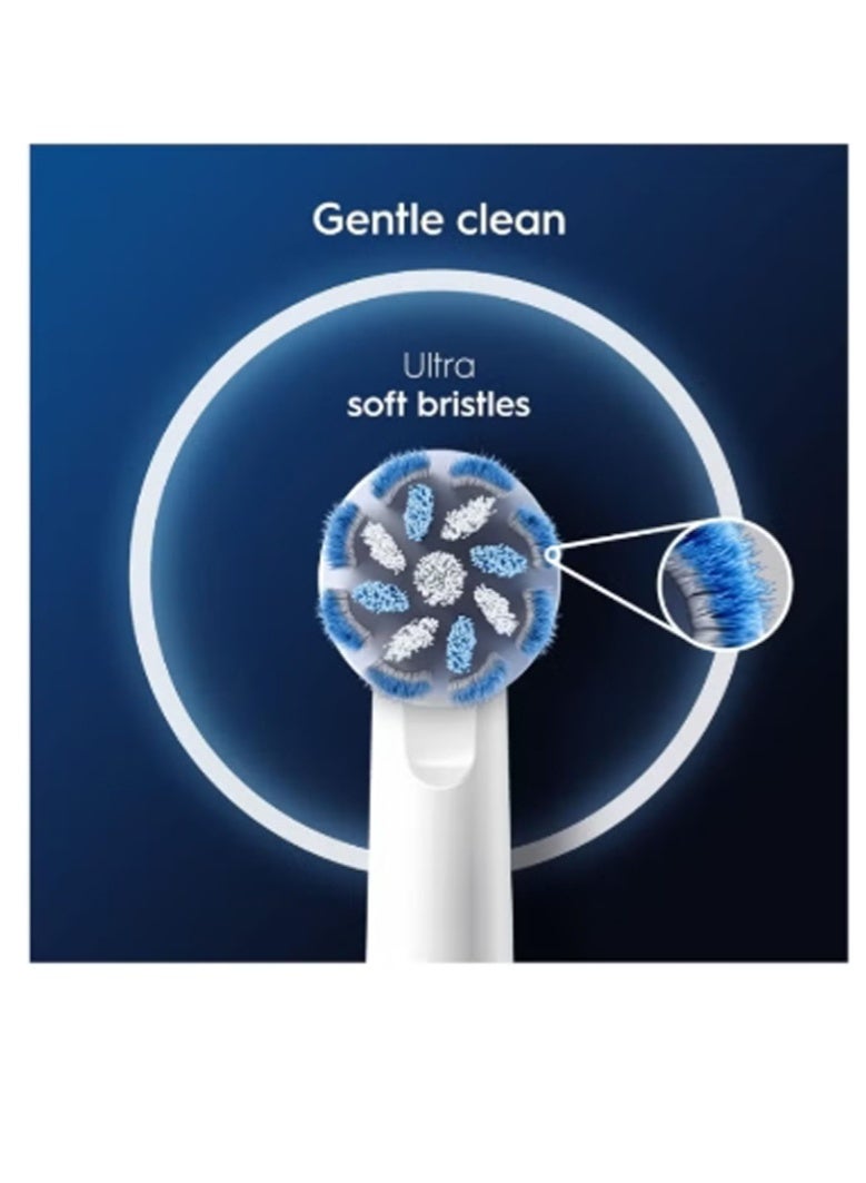أورال بي رأس فرشاة أسنان كهربائية Oral-B Pro Sensitive Clean، مع شعيرات على شكل X وناعمة جدًا لتنظيف لطيف وإزالة الجير، عبوة من 4 رؤوس فرشاة أسنان - Image 5