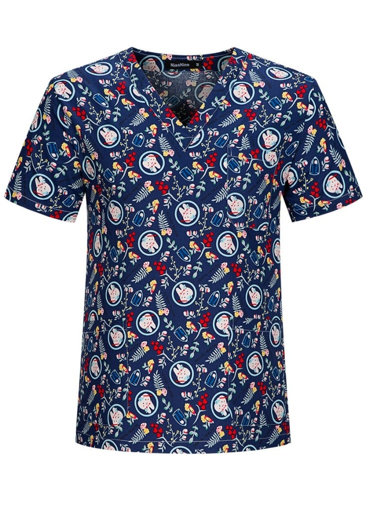 طباعة الكرتون الخامس الرقبة الطبية الموحدة معطف صقيع مريحة لينة ملابس العمل