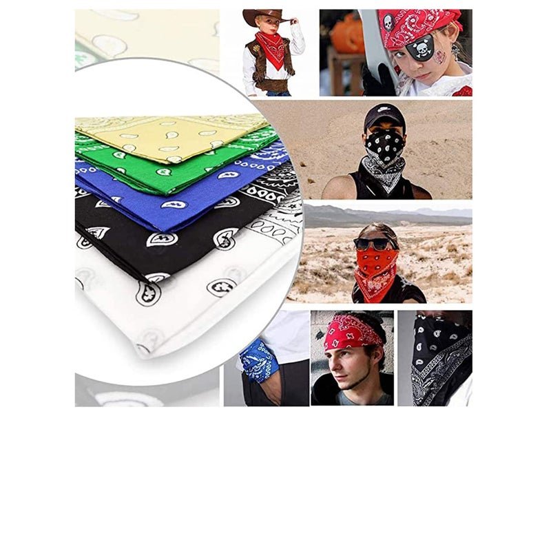 Barakah Bandanas for Men Women, Cotton Paisley Headbands Scarf Cowboy Bandana, Square Bandanas ideal for Hip-Hop Cycling Also as Handkerchief - Image 3
