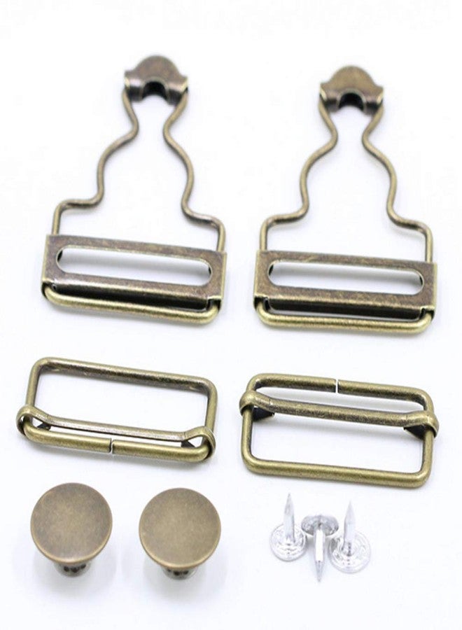 Teensery 6 Sets Overall Buckles Metal Suspender Replacement Buckles with Rectangle Buckle Slider and No-Sew Buttons for Overalls Bib Pants Trousers Jeans (38 MM) - Image 3