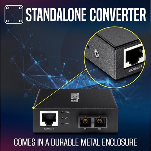 TRENDnet 1000BaseT to 1000BaseSX MultiMode SC Fiber Converter up to 550M 1800 ft 2 Gbps Switching Capacity TFCGMSC - Image 3