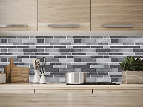 Art3d 10-Sheet Self-Adhesive Tile Backsplash for Kitchen, Vinyl Decorative Marble Tiles, 30 * 30cm - Image 3