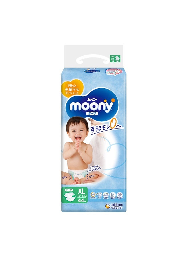 MOONY Unika Diaper Waist Patch Smooth Series XL44 Pieces (12-17kg) Unisex - Image 1