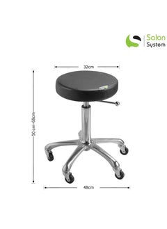 Salon System Circular Maid's Chair with a Plastic Base Black  - Image 5