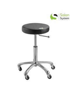 Salon System Circular Maid's Chair with a Plastic Base Black  - Image 4