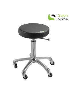 Salon System Circular Maid's Chair with a Plastic Base Black  - Image 2
