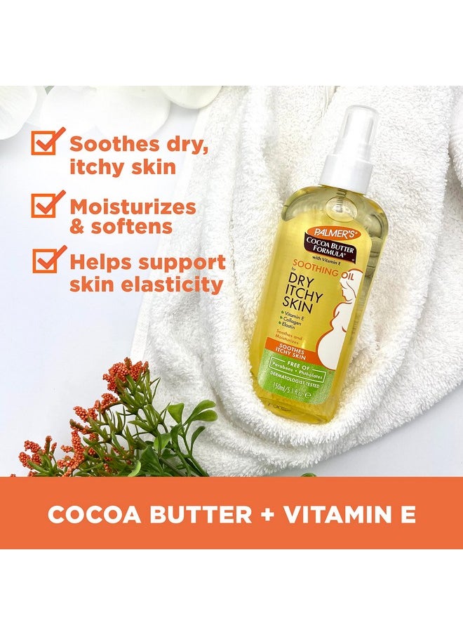 PALMER'S Palmer's Cocoa Butter Formula Soothing Oil with Vitamin E, Dry, Itchy Skin Relief, Pregnancy-Safe Anti-Itch Body Oil, 5.1 Ounces  - Image 2