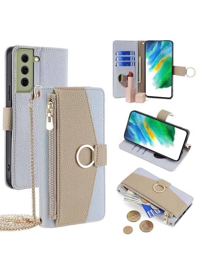 erorex Case For Samsung Galaxy S21 FE 5G Crossbody Litchi Texture Leather Phone Case - Image 1