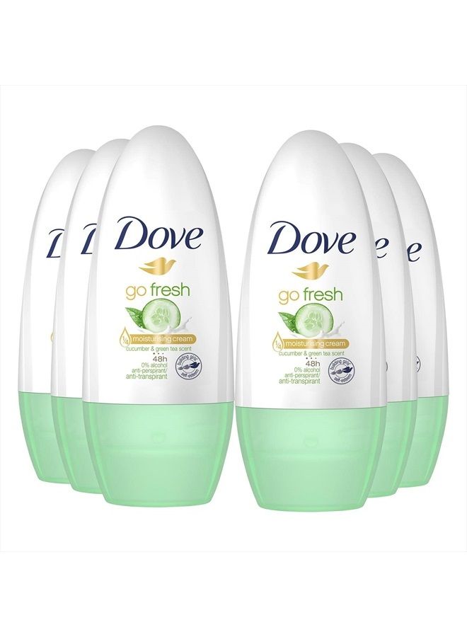 Dove Antiperspirant Roll On Go Fresh Cucumber 50ml - Image 1