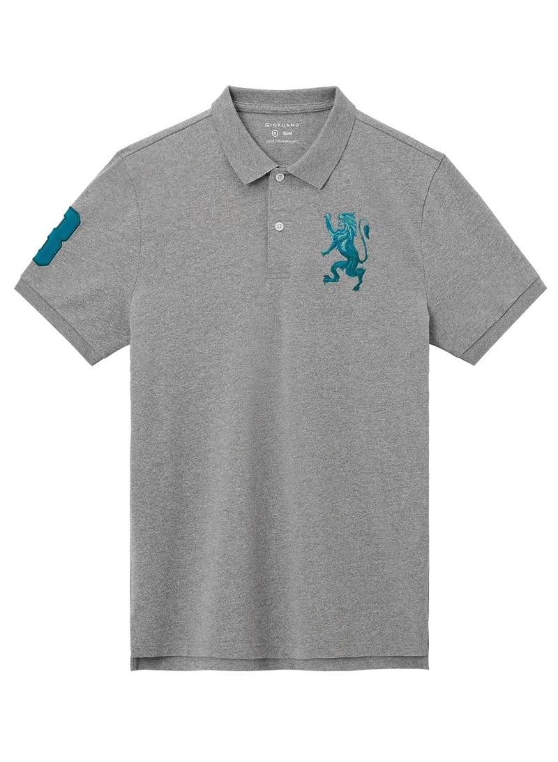 GIORDANO Men's Lion Polo - Grey