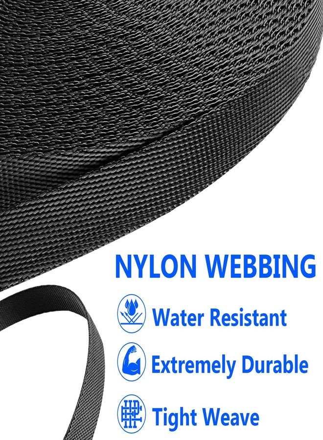 Trinkrittey 3/8 Inch Nylon Webbing 12 Yards Heavy Duty Nylon Strapping Black Flat Webbing Strap for Indoor Outdoor Gear Furniture Repairing Crafting DIY Dog Leash Backpack Collars (Black) - Image 4