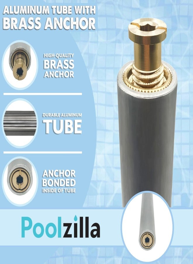 Poolzilla 1 Pack 18” Aluminum Tube with Brass Anchor for Pool Safety Cover Installation, Anchor Installation for Loose Ground or with Pavers, Extra Long - Image 3