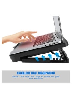 ماركة غير محددة مروحة تبريد لاب توب مزودة بمنفذين USB مع حامل  - Image 1