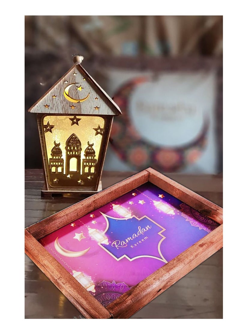 صينية خشب مضيئه اشكال رمضان (شكل رقم 4) - Image 3