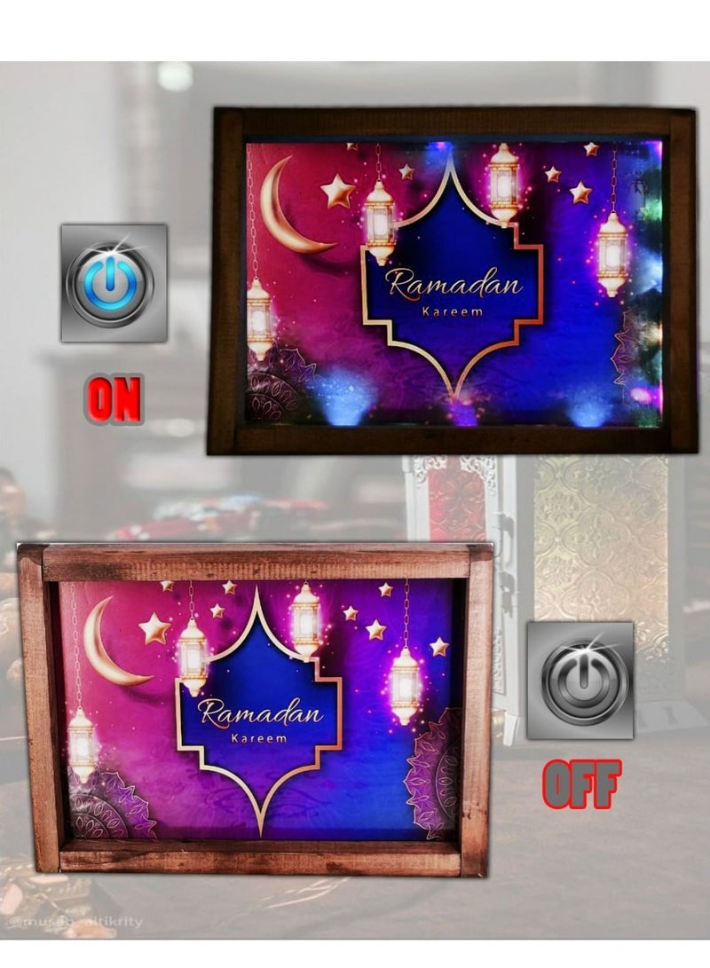 صينية خشب مضيئه اشكال رمضان (شكل رقم 4) - Image 4