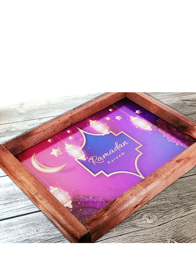 صينية خشب مضيئه اشكال رمضان (شكل رقم 4) - Image 1
