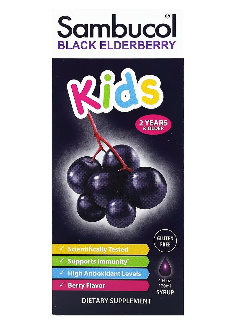 Sambucol Sambucol, Kids Black Elderberry, Advanced Immune Support, Berry, 4 fl oz (120 ml)  - Image 1