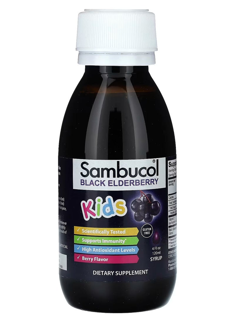 Sambucol Sambucol, Kids Black Elderberry, Advanced Immune Support, Berry, 4 fl oz (120 ml)  - Image 2