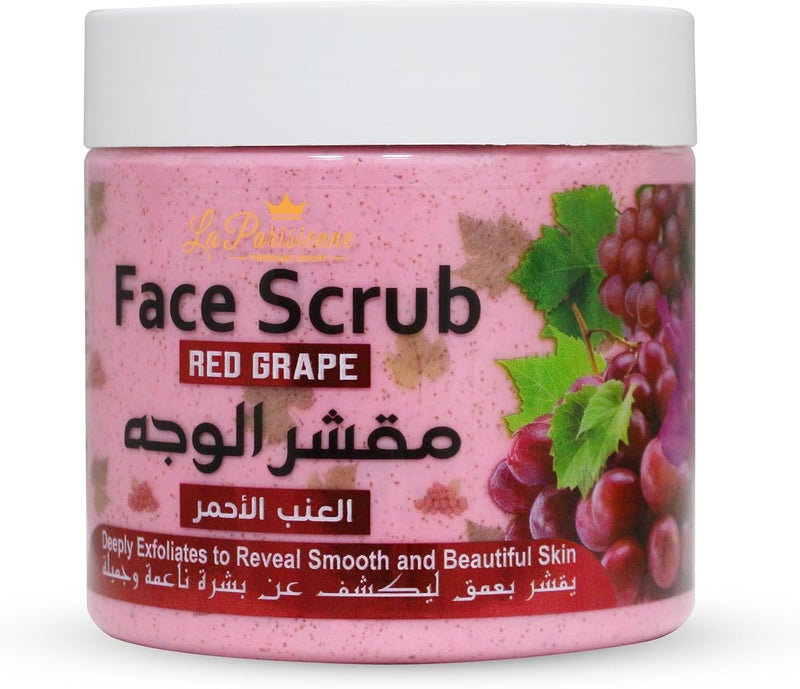 ECOLYTE+ La Parisienne Red Grape Face Scrub - 500 ml Exfoliating Scrub for Smooth and Glowing Skin - Image 1