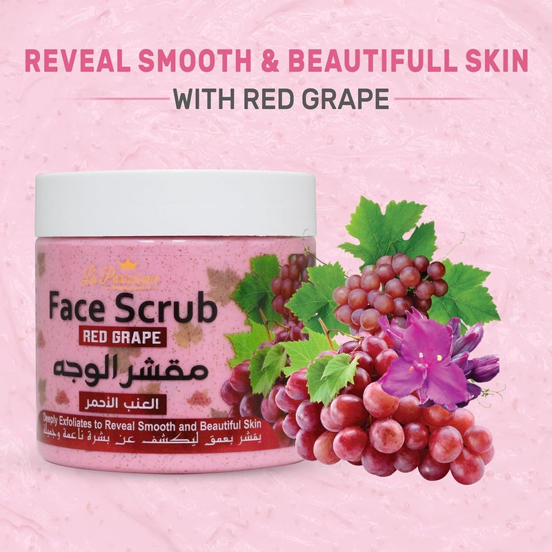 ECOLYTE+ La Parisienne Red Grape Face Scrub - 500 ml Exfoliating Scrub for Smooth and Glowing Skin - Image 4