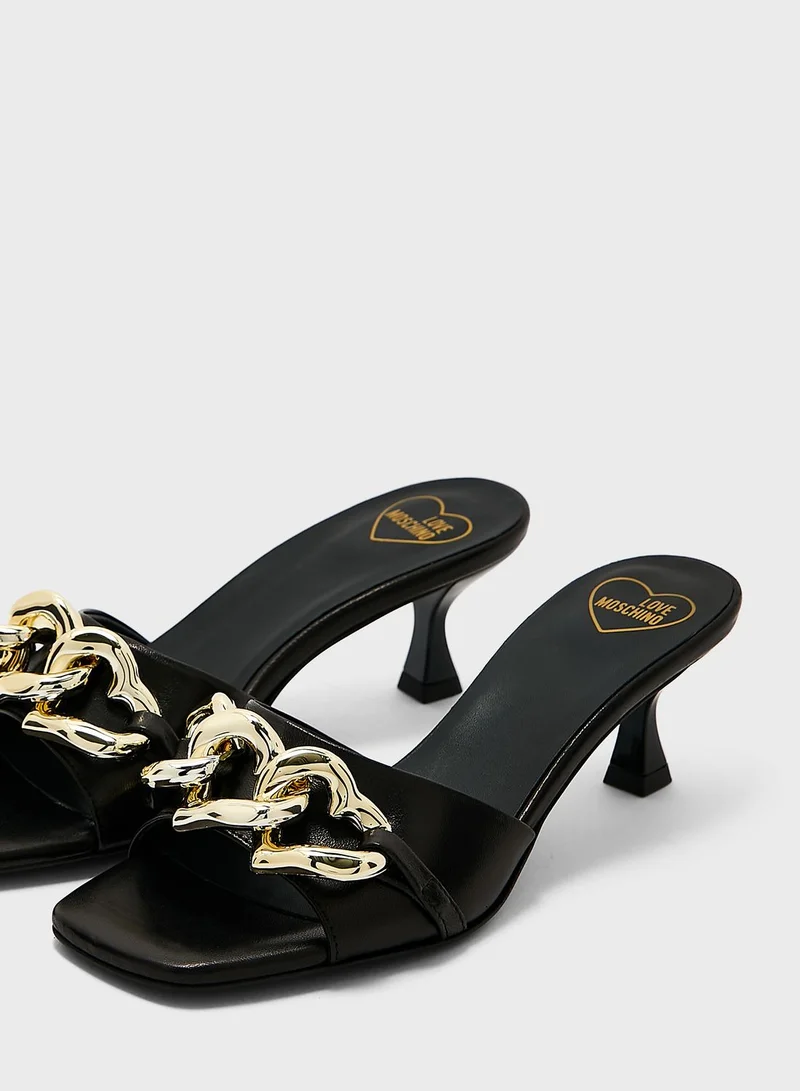 Love Moschino Heart Chain Sandals
