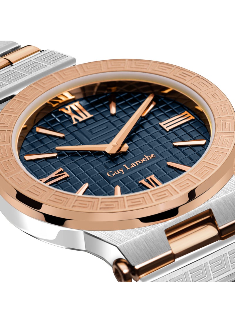 Guy Laroche Sacha Watch for Women with Silver and Rosegold Stainless Steel Bracelet 32 mm 5 Atm  - Image 4