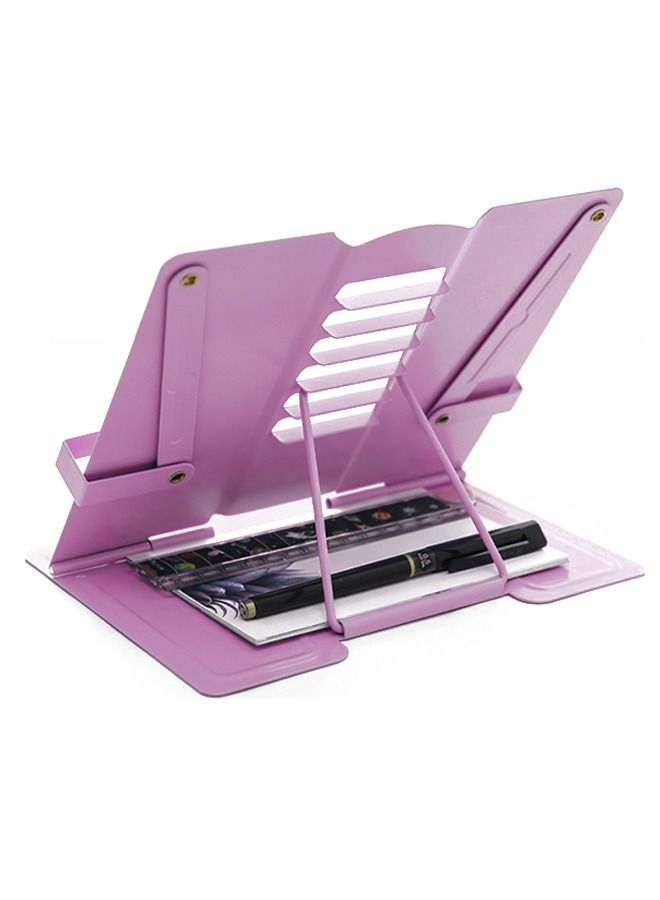 Adjustable Metal Reading Shelf Portable Folding Desk Reading Shelf Eye Protection Reading Shelf Pink - Image 2
