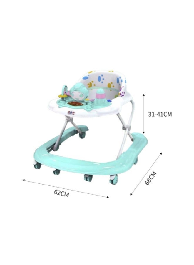 GGEROU Baby Walker Foldable Adjustable Safety Learning Walker With Music,Green - Image 2