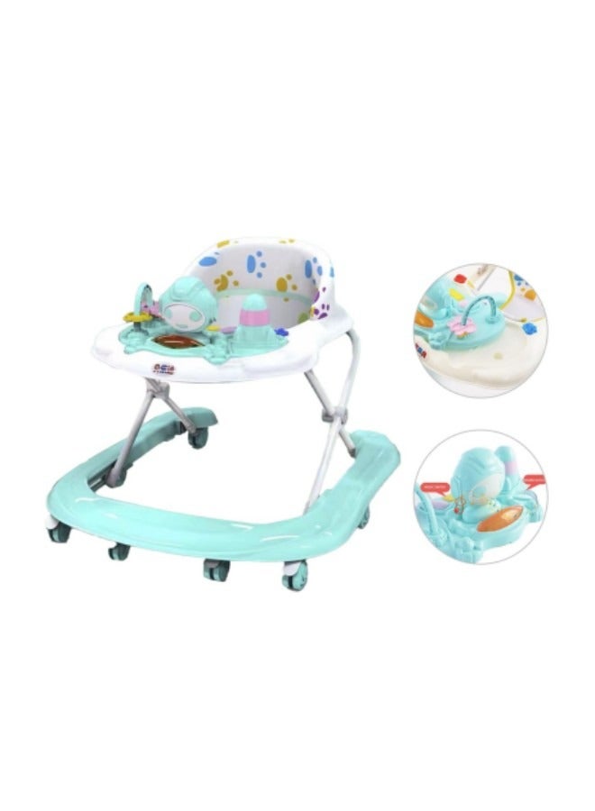 GGEROU Baby Walker Foldable Adjustable Safety Learning Walker With Music,Green - Image 3