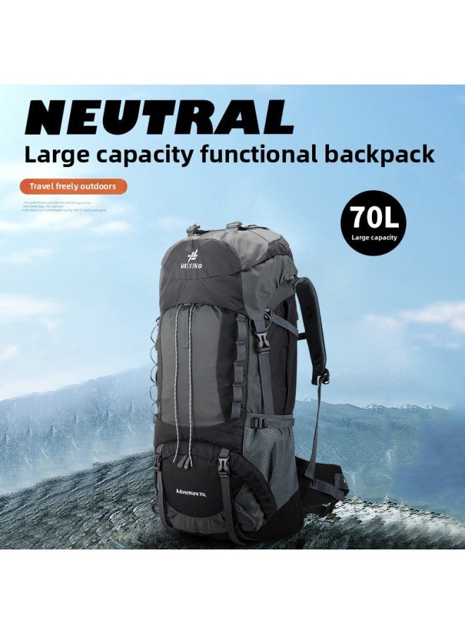 Generic Meixing Professional Mountaineering Bag Outdoor Camping Backpack Large Capacity Casual Fashion Men's And Women's Backpack 70L-Color:Cyan-Capacity:70L  - Image 2