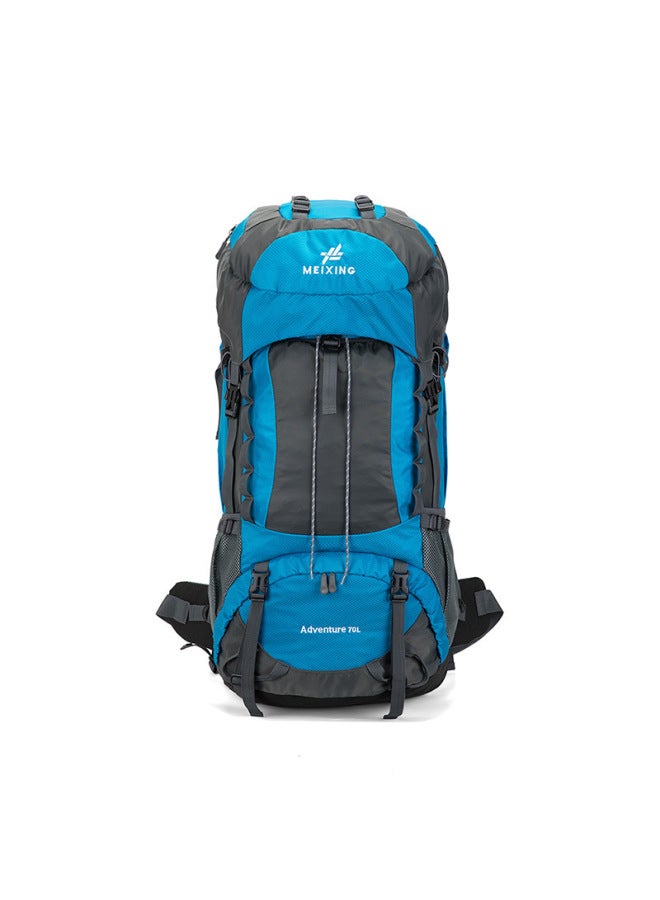 Generic Meixing Professional Mountaineering Bag Outdoor Camping Backpack Large Capacity Casual Fashion Men's And Women's Backpack 70L-Color:Cyan-Capacity:70L  - Image 1
