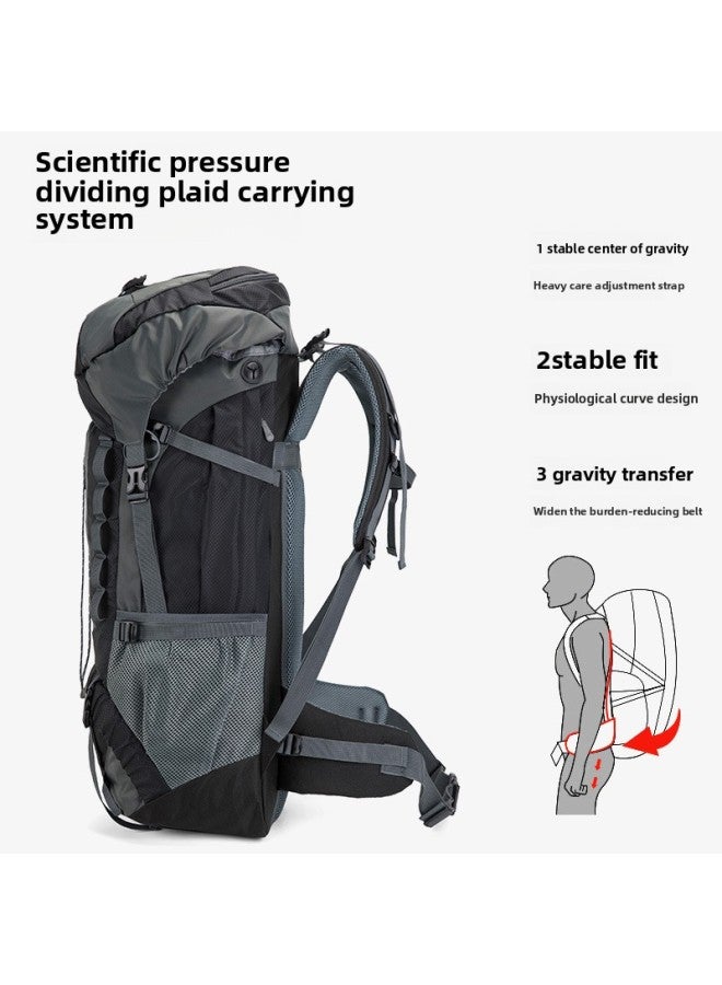 Generic Meixing Professional Mountaineering Bag Outdoor Camping Backpack Large Capacity Casual Fashion Men's And Women's Backpack 70L-Color:Cyan-Capacity:70L  - Image 5