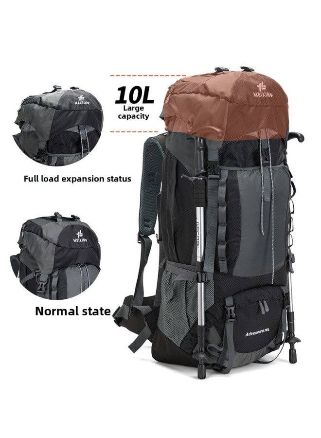 Generic Meixing Professional Mountaineering Bag Outdoor Camping Backpack Large Capacity Casual Fashion Men's And Women's Backpack 70L-Color:Cyan-Capacity:70L  - Image 3