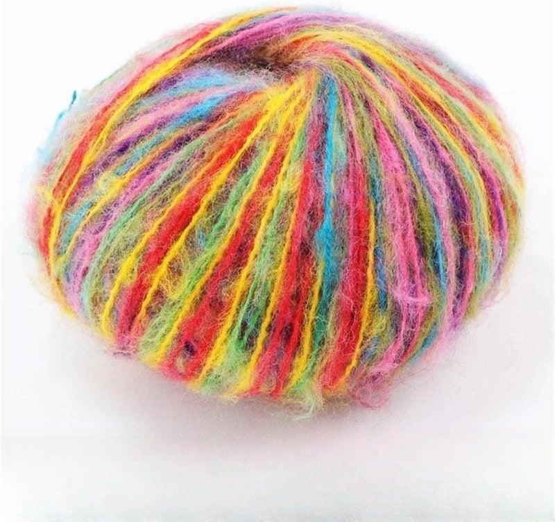 1PCS 25g Mohair Yarn Knitting Yarn Flower Baby Horse sea Sweater Baby Scarf Shawl Wiring Fine Wool Thread Crochet Hand Woven Crochet Yarn Yarn for Crocheting(58) - Image 3